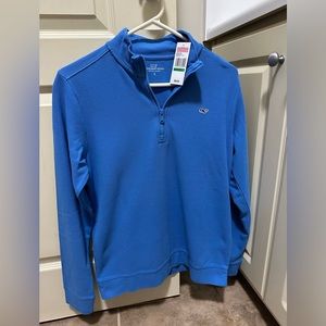 NWT Vineyard Vines Boys Large Broadfield 1/2 Zip in Hull Blue